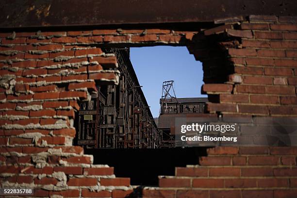 Remnants from the former Bethlehem Steel Corp. Plant stand Johnstown, Pennsylvania, U.S., on Thursday, April 14, 2016. An economic wave that washed...