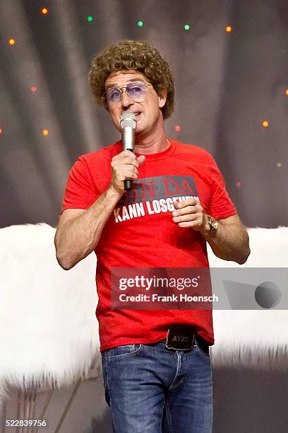 German Comedian Atze Schroeder performs live at the Tempodrom on April 17, 2016 in Berlin, Germany.