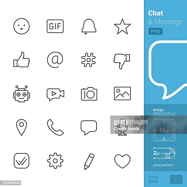 chat interface vector icons - pro pack - gif stock illustrations