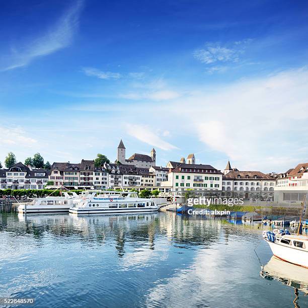 rapperswil, switzerland - lake zurich switzerland stock pictures, royalty-free photos & images
