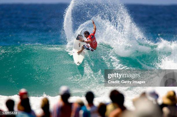 Andy Irons of Hawaii in action during the Quicksilver Pro 2005 on March 7, 2005 on the Gold Coast, Australia. Irons scored a convincing win over...