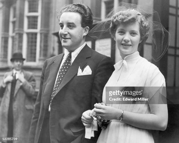 British actor and comedian Peter Sellers marries his first wife, Anne Howe, at Caxton Hall in London, 15th September 1951. The couple were divorced...