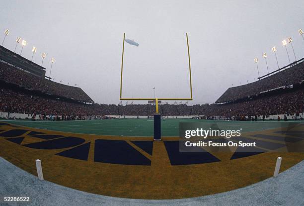 Wide angle shot shows Rice Stadium during Super Bowl VIII featuring the Miami Dolphins and the Minnesota Vikings on January 13, 1974 in Houston,...