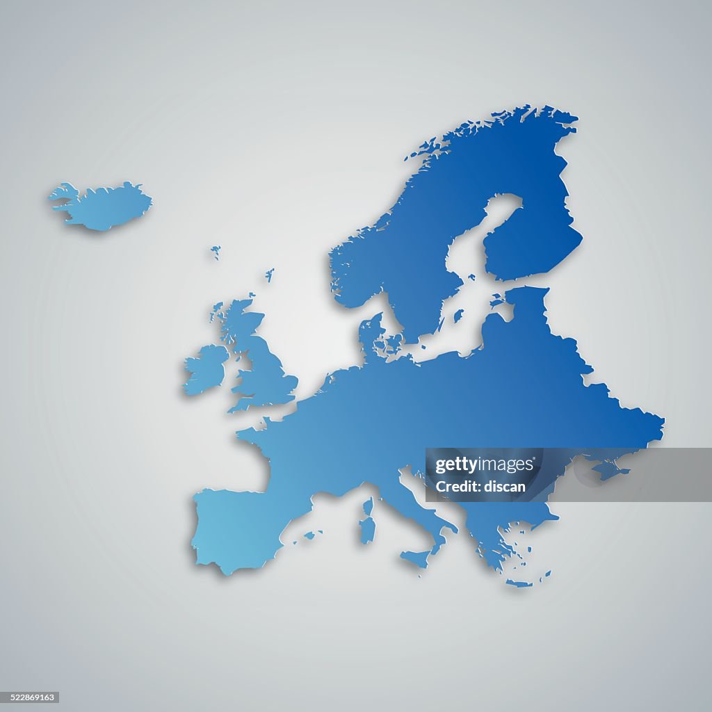 European Map Blue Blue Europe Map High-Res Vector Graphic - Getty Images
