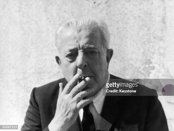 French songwriter, poet and screen writer, Jacques Prevert circa 1965.