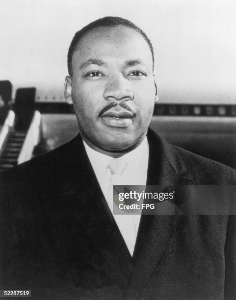 Civil rights campaigner Martin Luther King Jr. At London Airport, 1961.