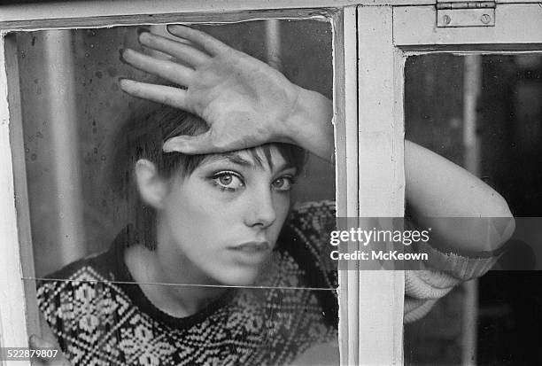 English actress and singer Jane Birkin, 1964.