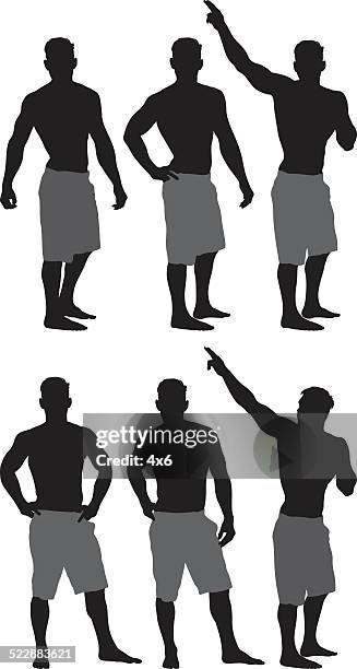 various actions of sportsman - pointing at chest stock illustrations