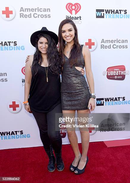 YouTube stars Bria Kam and Chrissy Chambers attends What's Trending's Fourth Annual Tubeathon Benefitting American Red Cross at iHeartRadio Theater...