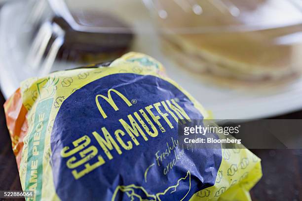 McDonald's Corp. Egg McMuffin breakfast sandwich is arranged for a photograph in Tiskilwa, Illinois, U.S., on Friday, April 15, 2016. McDonald's...
