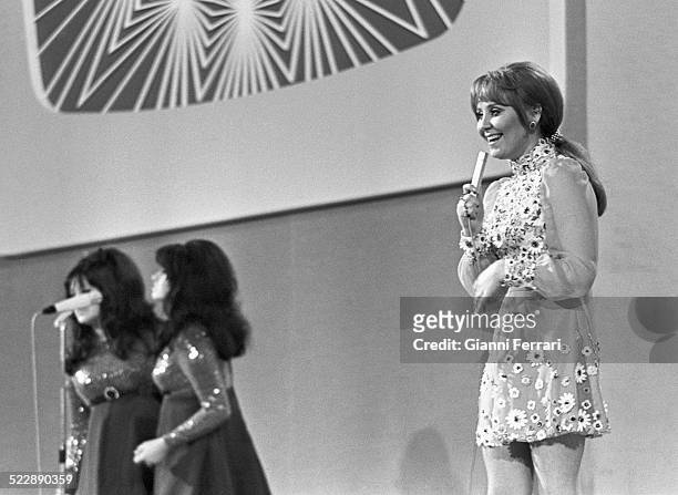 The English singer Lulu winner on the Eurovision Song Contest with the song "Boom Bang-a-Bang", 29th March 1969, Madrid, Spain. .