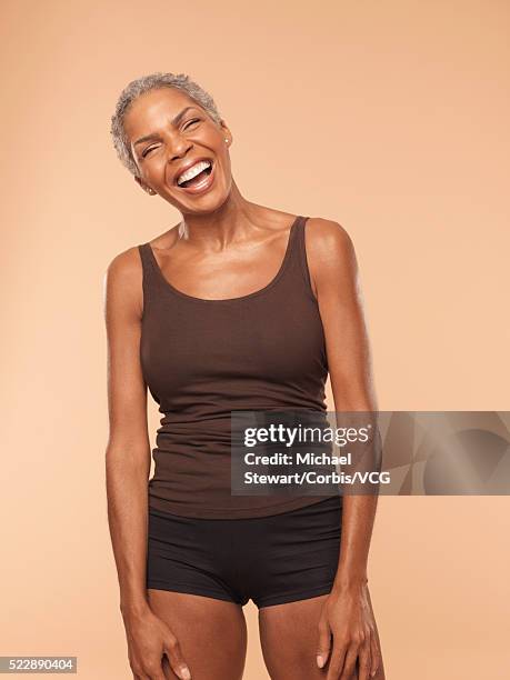 woman laughing - hemden stockfoto's en -beelden