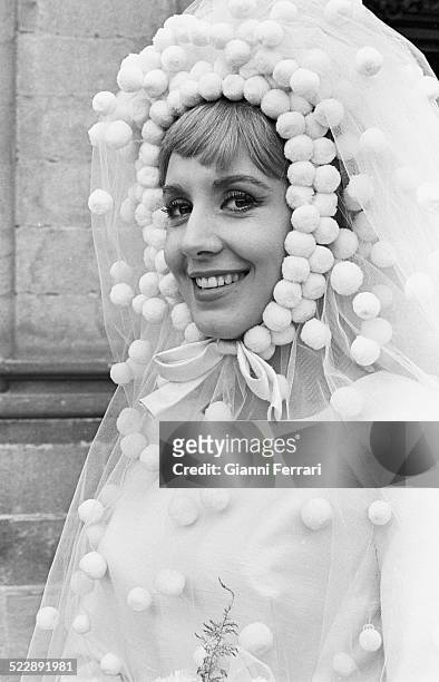 The Spanish actress Concha Velasco during the filming of the movie "El arte de no casarse" Madrid, Spain. .