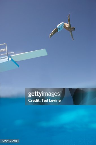 Diver Jumping off Springboard Diver Jumping off Springboard