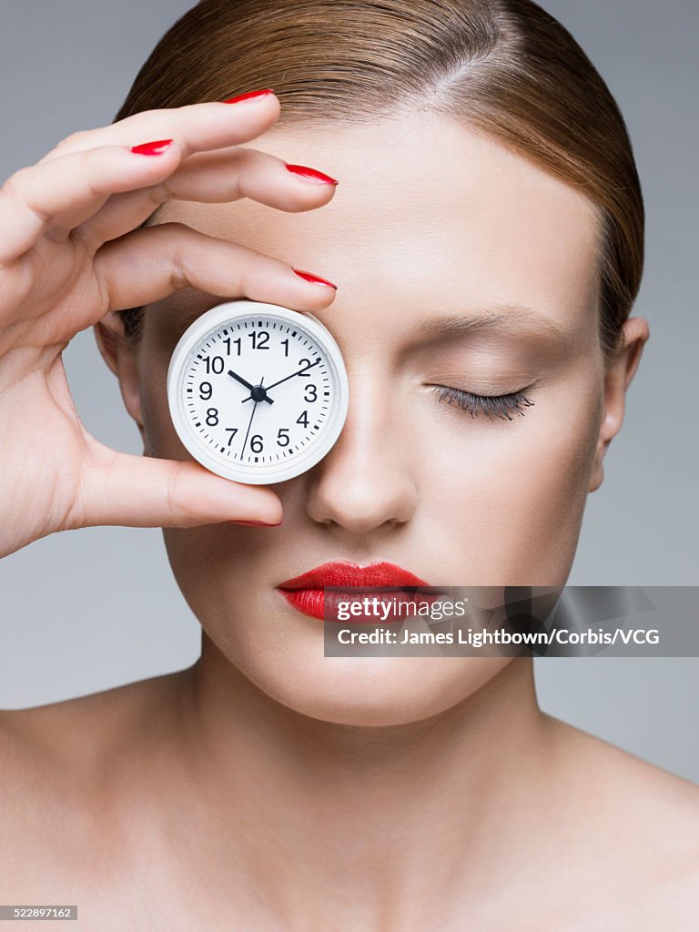 Woman contemplating body clock