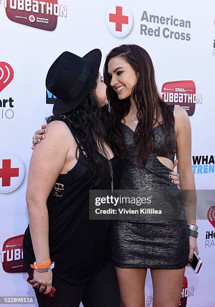 YouTube stars Bria Kam and Chrissy Chambers attends What's Trending's Fourth Annual Tubeathon Benefitting American Red Cross at iHeartRadio Theater...