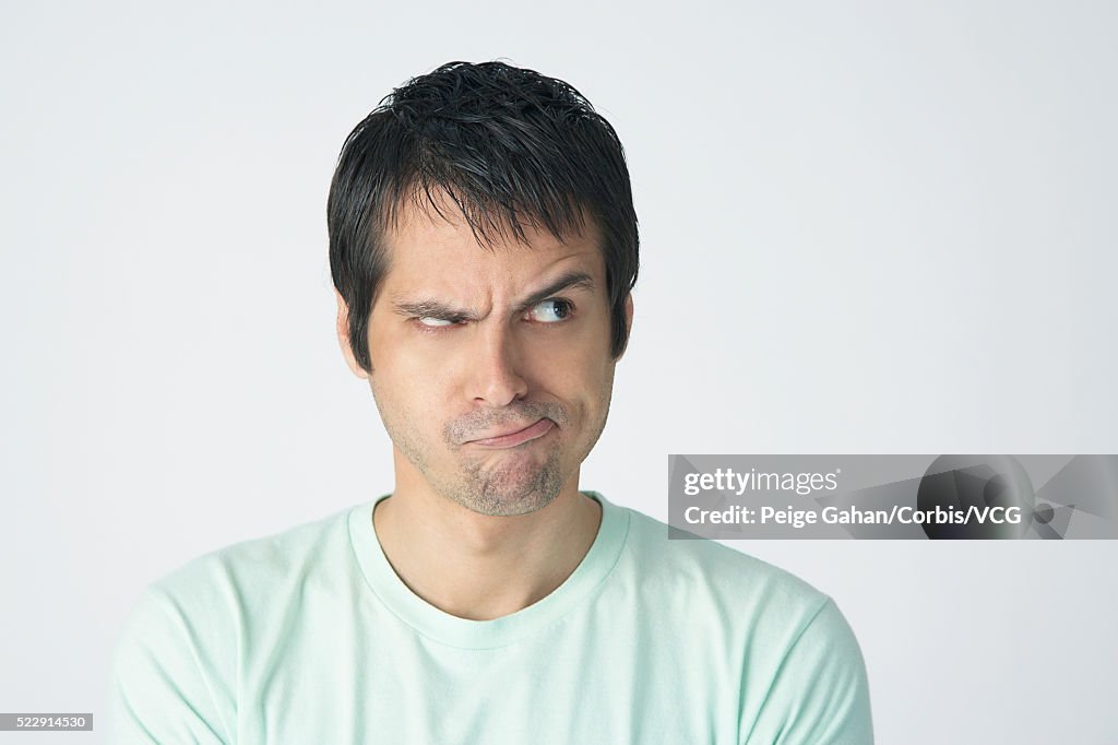 Man looking sideways