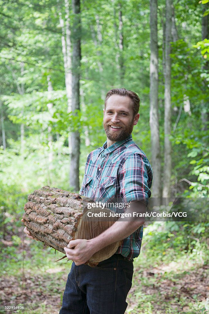 Man carrying firewood