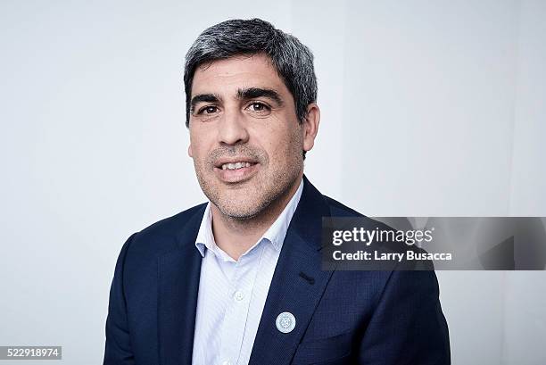 Former US soccer team captain, New York City Football Club sporting director and documentary subject Claudio Reyna from "Win!" poses at the Tribeca...