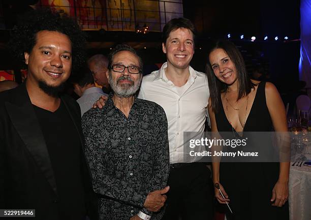 Cuban composer Aldo Lopez-Gavilan, Mr Ruiz, Joshua Bell and guest during the 2016 President's Committee On The Arts And The Humanities 2016...