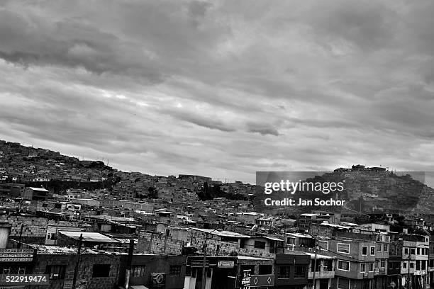 View of a shanty town in the outskirts of the city where a majority of house churches and religious communities are located on May 23, 2010 in...