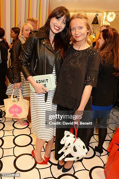 Daisy Lowe and Martha Ward attend the Kate Spade New York Regent Street store opening on April 21, 2016 in London, England.