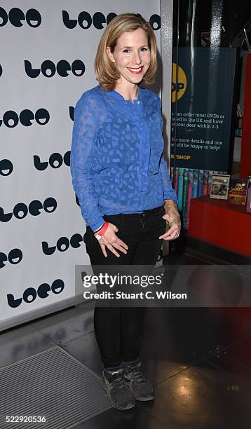 Sally Phillips attends a Photocall for the UK Film Premiere "Set The Thames On Fire" at BFI Southbank on April 21, 2016 in London, England.