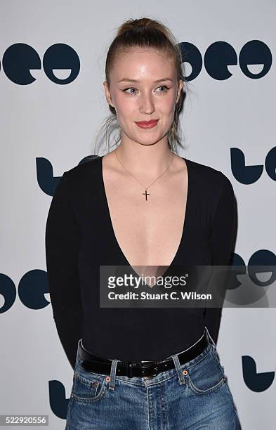 Lily Loveless attends a Photocall for the UK Film Premiere "Set The Thames On Fire" at BFI Southbank on April 21, 2016 in London, England.