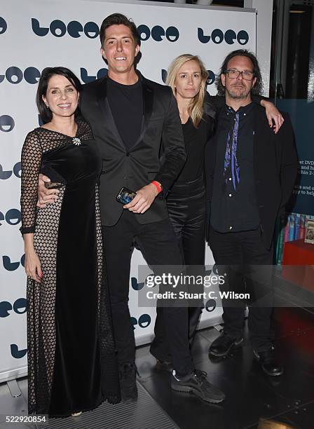 Sadie Frost, Ben Charles, Emma Comley and Gerard McDermot attend a Photocall for the UK Film Premiere "Set The Thames On Fire" at BFI Southbank on...