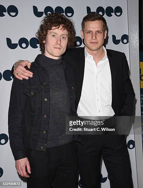 Michael Winder and Max Bennett attend a Photocall for the UK Film Premiere "Set The Thames On Fire" at BFI Southbank on April 21, 2016 in London,...