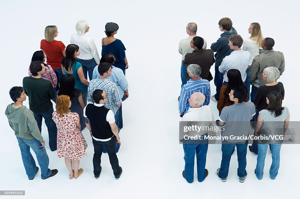 Two Groups Of People Divided High-Res Stock Photo - Getty Images