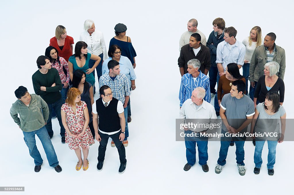 Crowd Divides Group Of People Divided Could A Divided Government Be What The Voters