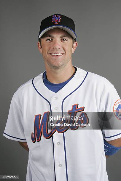 David Wright of the New York Mets poses for a portrait during photo day at Mets Stadium on February 27, 2005 in Viera, Florida.
