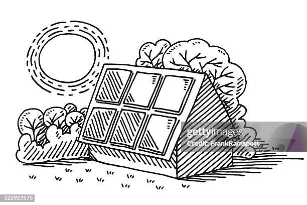 sun energy solar panel house drawing - tree transparent background stock illustrations