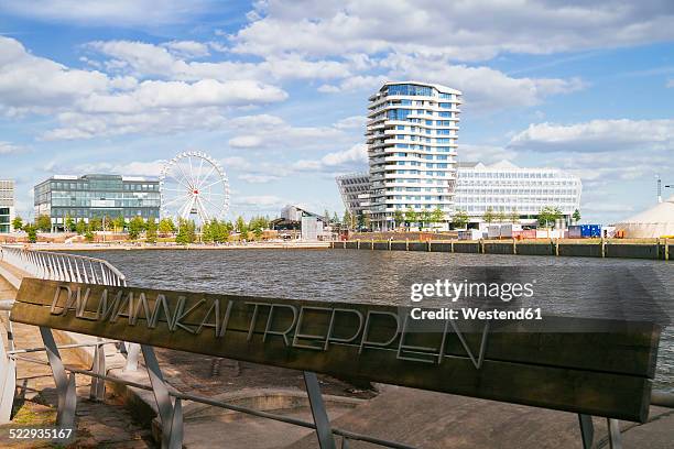 germany, hamburg, hafencity, grasbrookhafen, marco-polo-tower and unilever house - unilever stock pictures, royalty-free photos & images