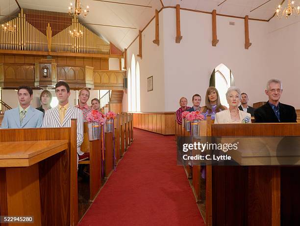 gay wedding - church congregation stock pictures, royalty-free photos & images