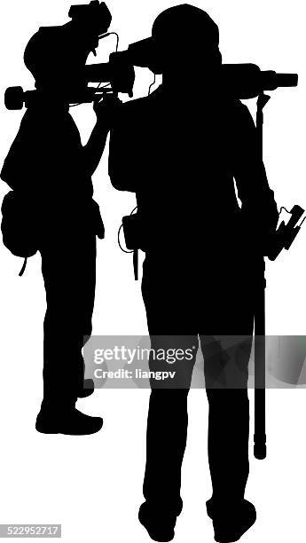 cameraman - presenter studio stock illustrations