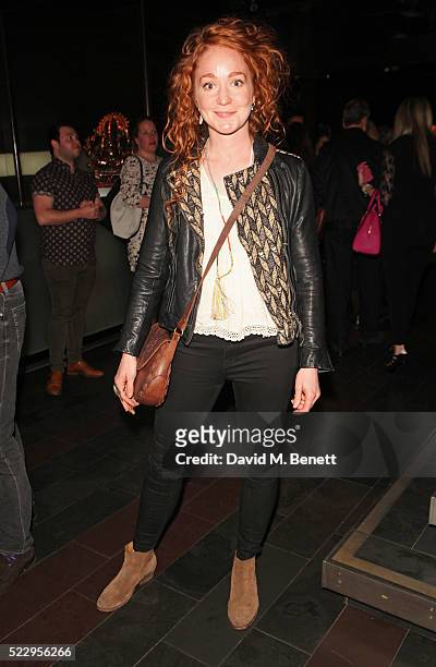 Phoebe Thomas attends the press night after party for "The Comedy About A Bank Robbery" at Mint Leaf on April 21, 2016 in London, England.