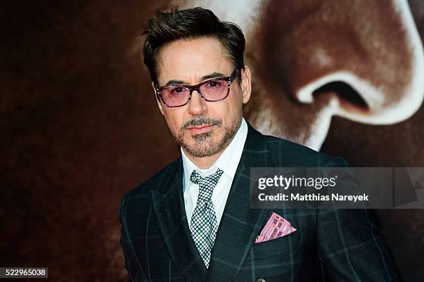 Robert Downey Jr. Attends the 'The First Avenger: Civil War' Berlin Premiere at Sony Centre on April 21, 2016 in Berlin, Germany.