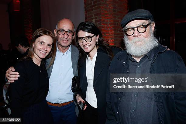 Clemence Krzentowski, her husband galerist Didier Krzentowski, Dayana Tamendarova and artist Paul McCarthy attend the Pierre Guyotat, "La matiere de...