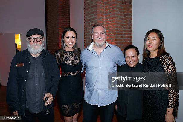 Artist Paul McCarthy, his son Damon McCarthy with his wife Louisa, Azzedine Alaia and Rachel Alig attend the Pierre Guyotat, "La matiere de nos...