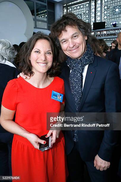 Chef Guy Martin and guest attend the "Jardins d'Orient" Exhibition at Institut du Monde Arabe on April 21, 2016 in Paris, France.