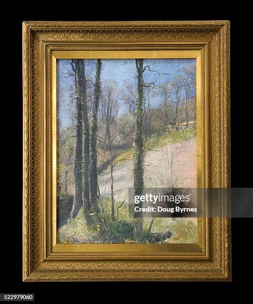 spring in devon by tom roberts - painting frame stock pictures, royalty-free photos & images