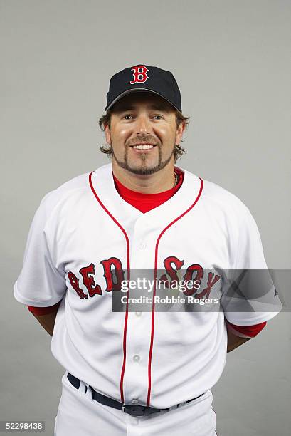 Kevin Millar of the Boston Red Sox poses for a portrait during photo day at City of Palms Park on February 26, 2005 in Ft. Myers, Florida.