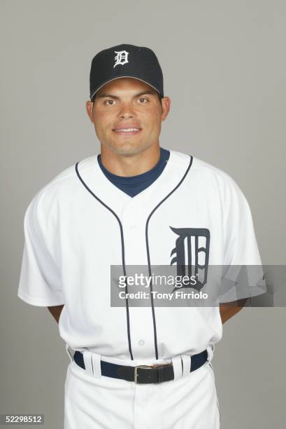 Ivan Rodriguez of the Detroit Tigers poses for a portrait during photo day at Marchant Stadium on February, 27 2005 in Lakeland, Florida.