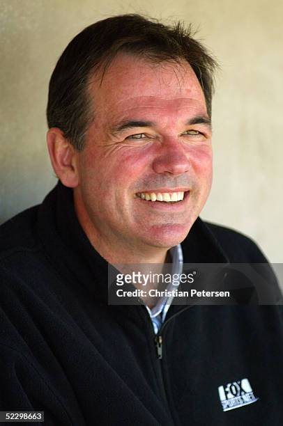 General Manager Billy Beane of the Oakland Athletics looks on during the MLB spring training game against the Arizona Diamondbacks on March 7, 2005...
