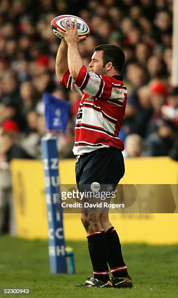 Mefin Davies of Gloucester pictuerd during the Zurich Premiership match between Gloucester and Bath at Kingsholm on February 19, 2005 in Gloucester,...