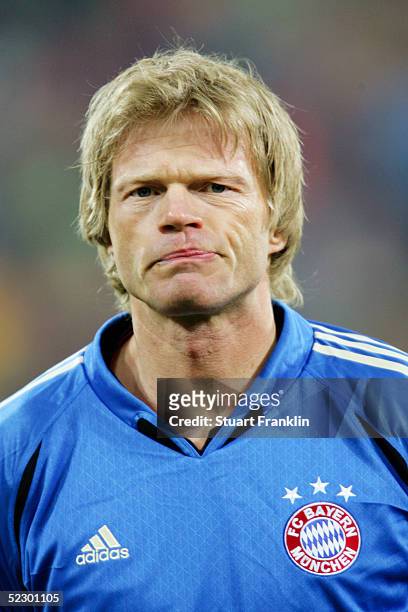 Portrait of Oliver Kahn of Bayern Munich prior to the Champions League last 16 Rd, first leg match between Bayern Munich and Arsenal at the Olympic...