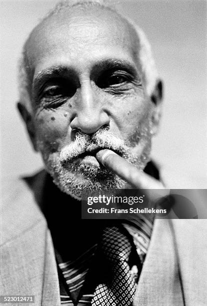 Cuban piano player Ruben Gonzalez poses at the BIM huis on September 28th 1997 in Amsterdam, the Netherlands.