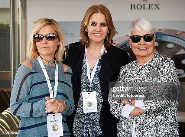 Eugenia Martinez de Irujo , Rosa Tous Oriol and Rosa Oriol attend day three of the Barcelona Open Banc Sabadell at the Real Club de Tenis Barcelona...